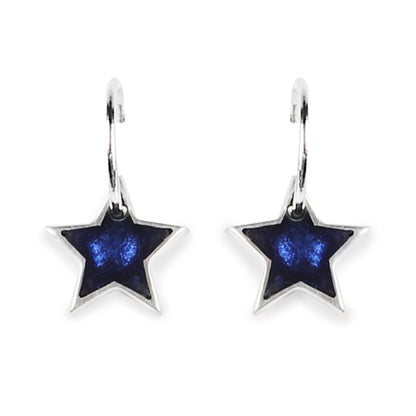 Ice Pewter Star Creole Earrings