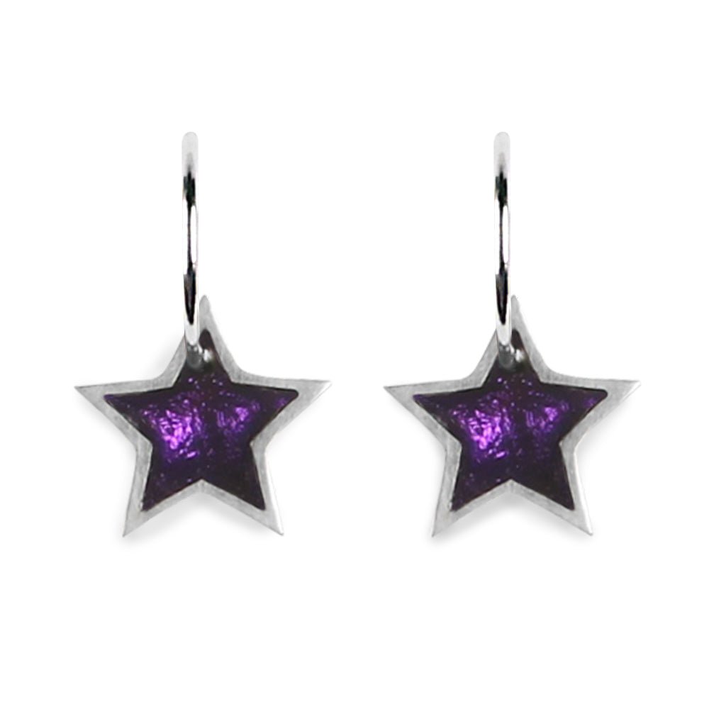 Peacock Pewter Star Creole Earrings | The Jewellery Stop