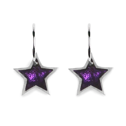 Peacock Pewter Star Creole Earrings | The Jewellery Stop