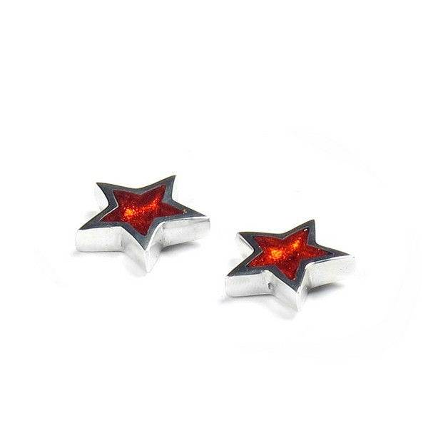Orange Pewter Star Stud Earrings | The Jewellery Stop