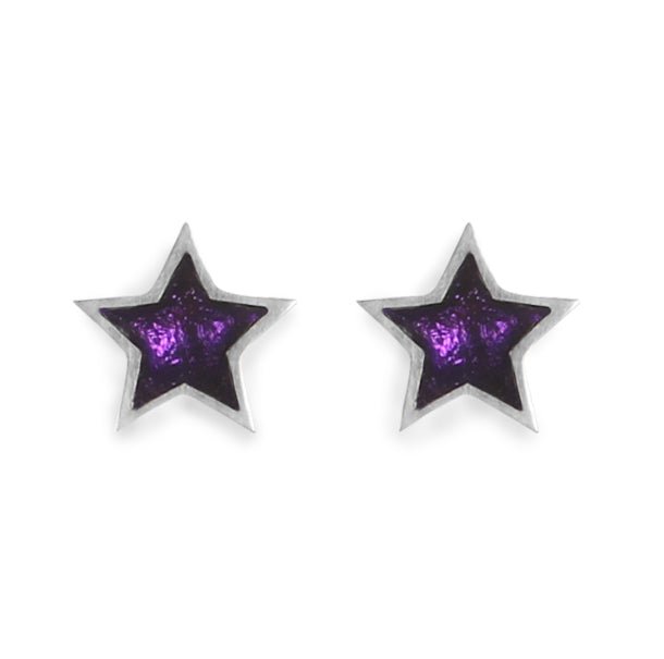 Peacock Pewter Star Stud Earrings | The Jewellery Stop