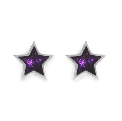 Peacock Pewter Star Stud Earrings | The Jewellery Stop