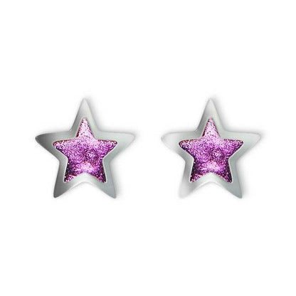 Purple Pewter Star Stud Earrings | The Jewellery Stop