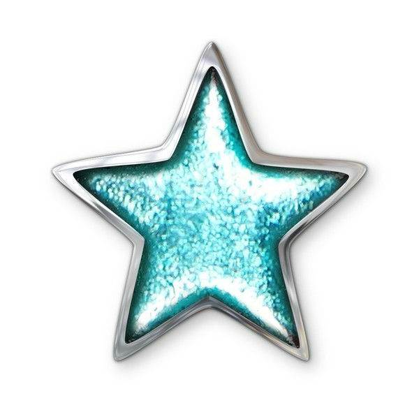 Aqua Pewter Star Brooch