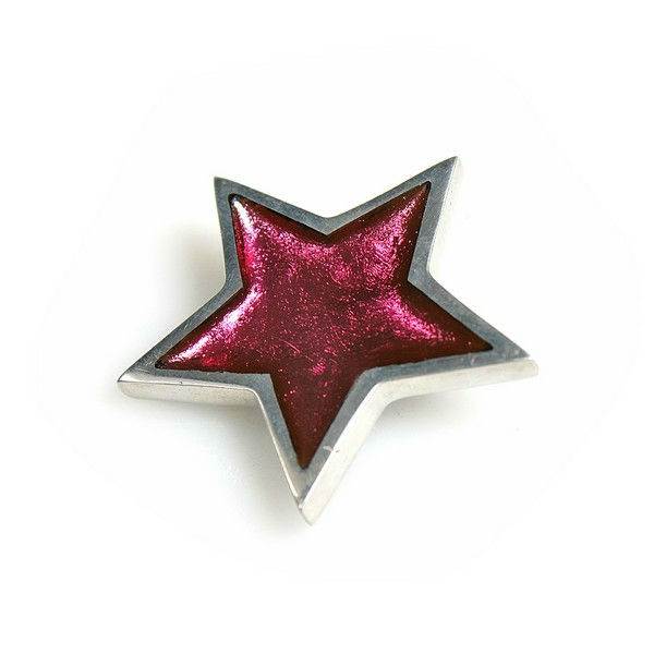 Pink Pewter Star Brooch