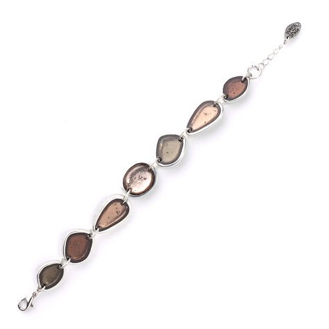 Brown Pewter Pebble Bracelet | The Jewellery Stop