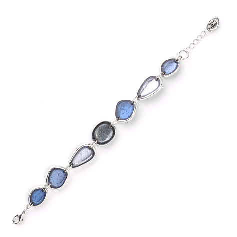 Cobalt Pewter Pebble Bracelet
