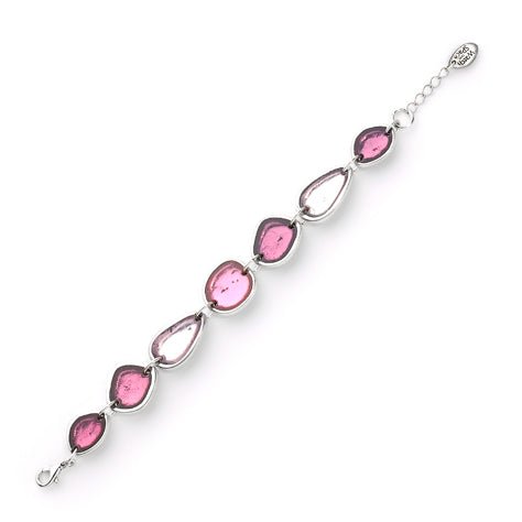 Pink Pewter Pebble Bracelet | The Jewellery Stop