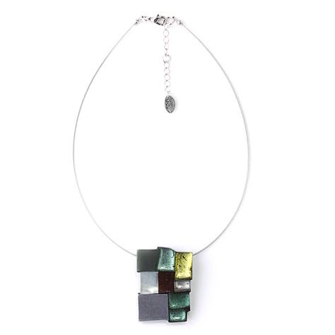 Eucalyptus Mosaic Square Classic Pendant | The Jewellery Stop