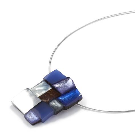 Indigo Mosaic Square Classic Pendant | The Jewellery Stop