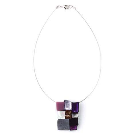 Purple Mosaic Square Classic Pendant | The Jewellery Stop