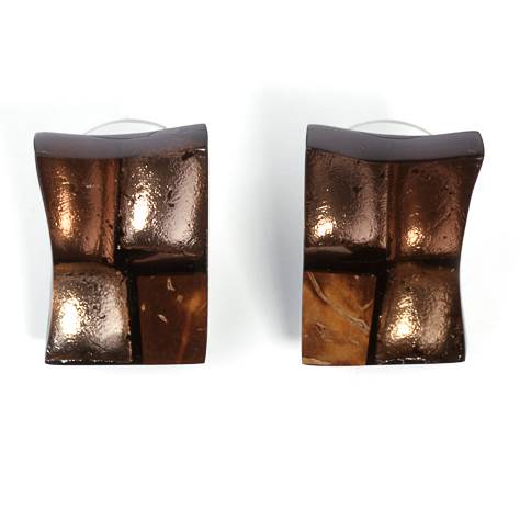 Biscuit Mosaic Square Stud Earrings | The Jewellery Stop
