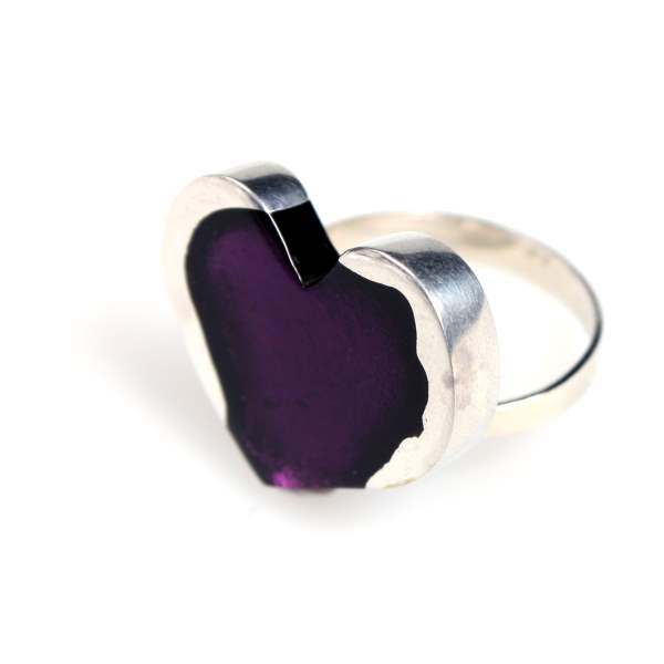 Purple Rough Heart Ring | The Jewellery Stop
