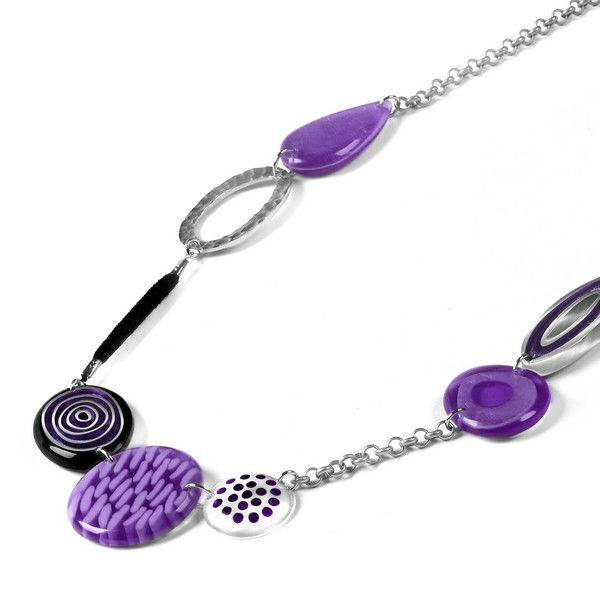 Purple Natural Eclectic Long Necklace