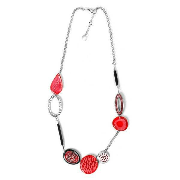 Red Natural Eclectic Long Necklace