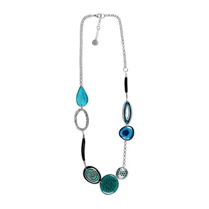 Teal Natural Eclectic Long Necklace | The Jewellery Stop