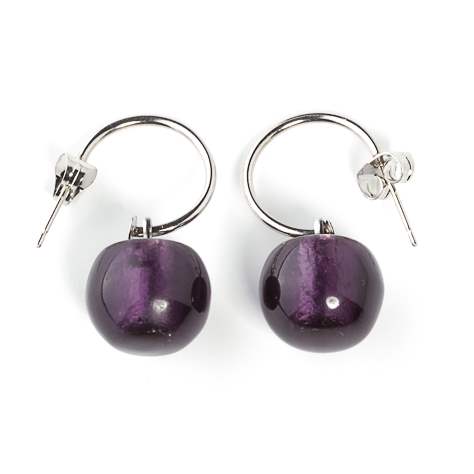 Purple Bam Bam Creole Earrings | The Jewellery Stop