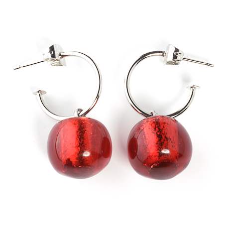 Red Bam Bam Creole Earrings | The Jewellery Stop