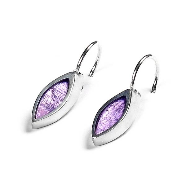 Purple Pewter Bullet Creole Earrings | The Jewellery Stop