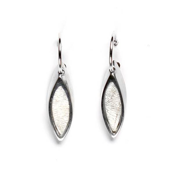 White Pewter Bullet Creole Earrings | The Jewellery Stop
