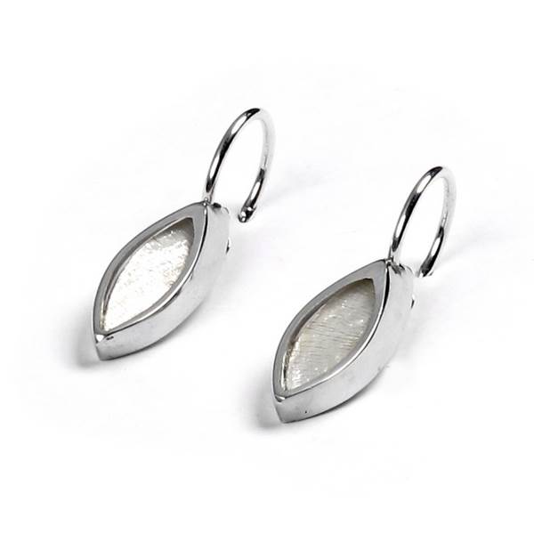White Pewter Bullet Creole Earrings | The Jewellery Stop