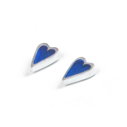 Azure Sliced Pewter Heart Stud Earrings | The Jewellery Stop