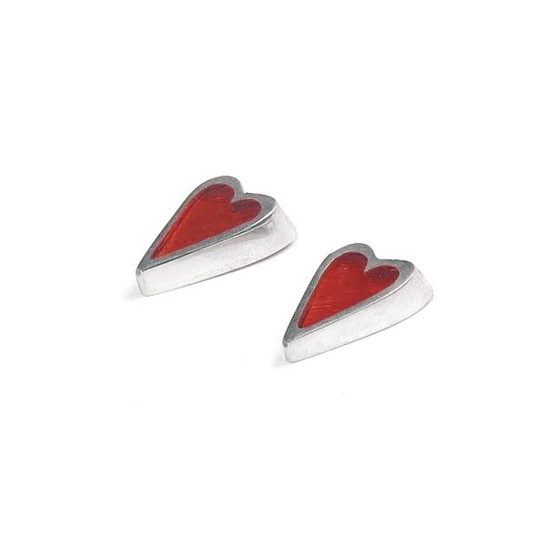 Rust Sliced Pewter Heart Stud Earrings | The Jewellery Stop