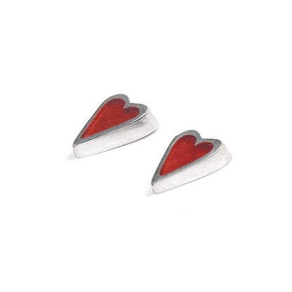 Rust Sliced Pewter Heart Stud Earrings | The Jewellery Stop