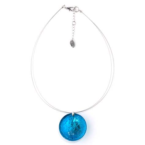 Turquoise Domed Resin Circle Pendant