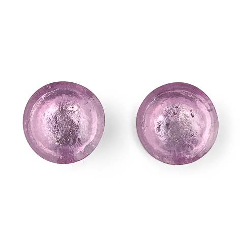 Lilac Domed Resin Circle Stud Earrings