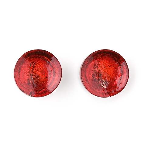 Red Domed Resin Circle Stud Earrings | The Jewellery Stop
