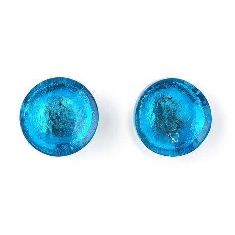 Turquoise Domed Resin Circle Stud Earrings | The Jewellery Stop
