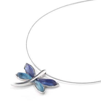 Blue Dragonfly Pewter Pendant