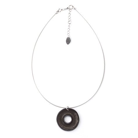 Black Pewter Doughnut Pendant | The Jewellery Stop