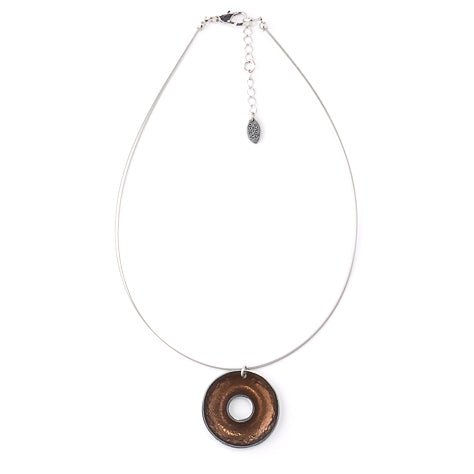 Brown Pewter Doughnut Pendant | The Jewellery Stop