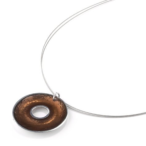 Brown Pewter Doughnut Pendant | The Jewellery Stop