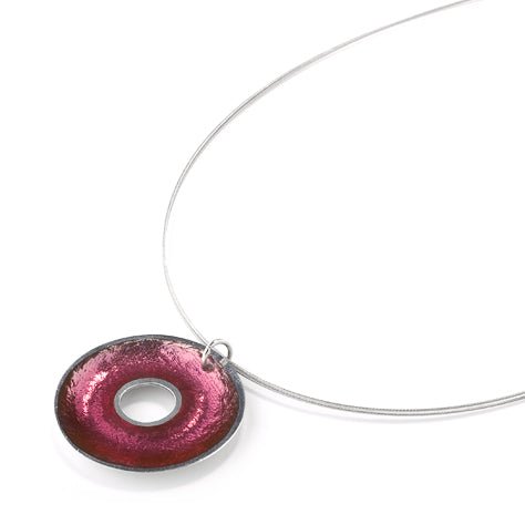 Pink Pewter Doughnut Pendant | The Jewellery Stop
