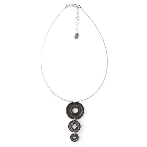 Black Pewter Doughnut 3 Piece Pendant | The Jewellery Stop