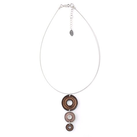 Brown Pewter Doughnut 3 Piece Pendant | The Jewellery Stop