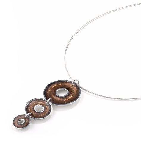 Brown Pewter Doughnut 3 Piece Pendant | The Jewellery Stop
