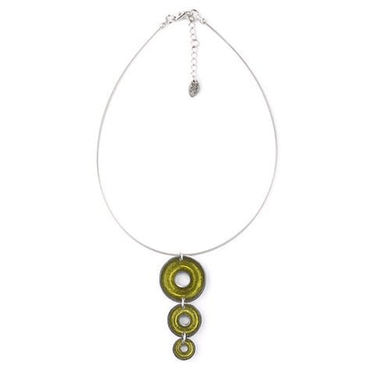 Green Pewter Doughnut 3 Piece Pendant | The Jewellery Stop