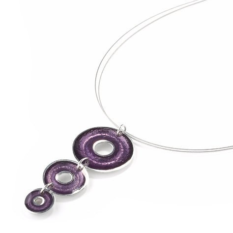 Purple Pewter Doughnut 3 Piece Pendant | The Jewellery Stop