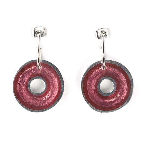 Pink Pewter Doughnut Creole Earrings | The Jewellery Stop