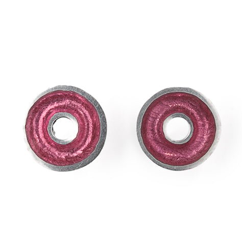 Pink Pewter Doughnut Stud Earrings | The Jewellery Stop