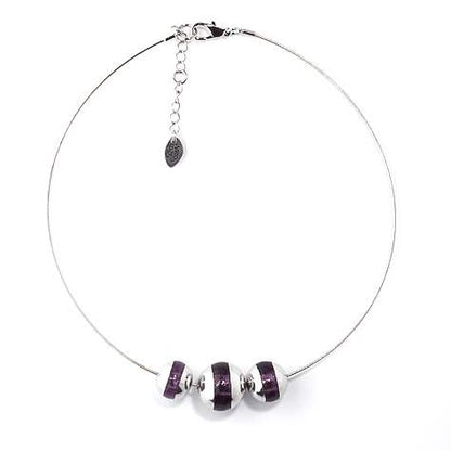 Purple Pewter Balls Necklace | The Jewellery Stop