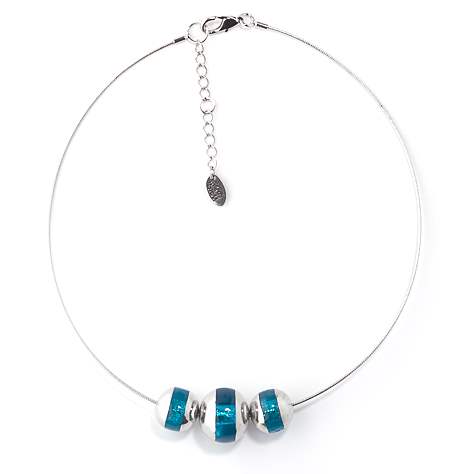 Turquoise Pewter Balls Necklace