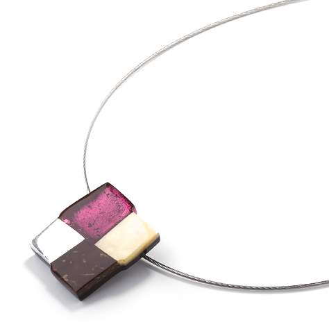Fuchsia Mosaic Square Pendant | The Jewellery Stop