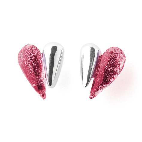 Pink United Heart Stud Earrings | The Jewellery Stop