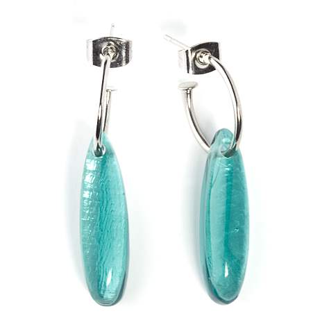 Teal Palm Creole Earrings | The Jewellery Stop