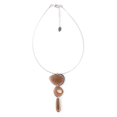 Brown Eclectic Pebble Classic Drop Pendant | The Jewellery Stop